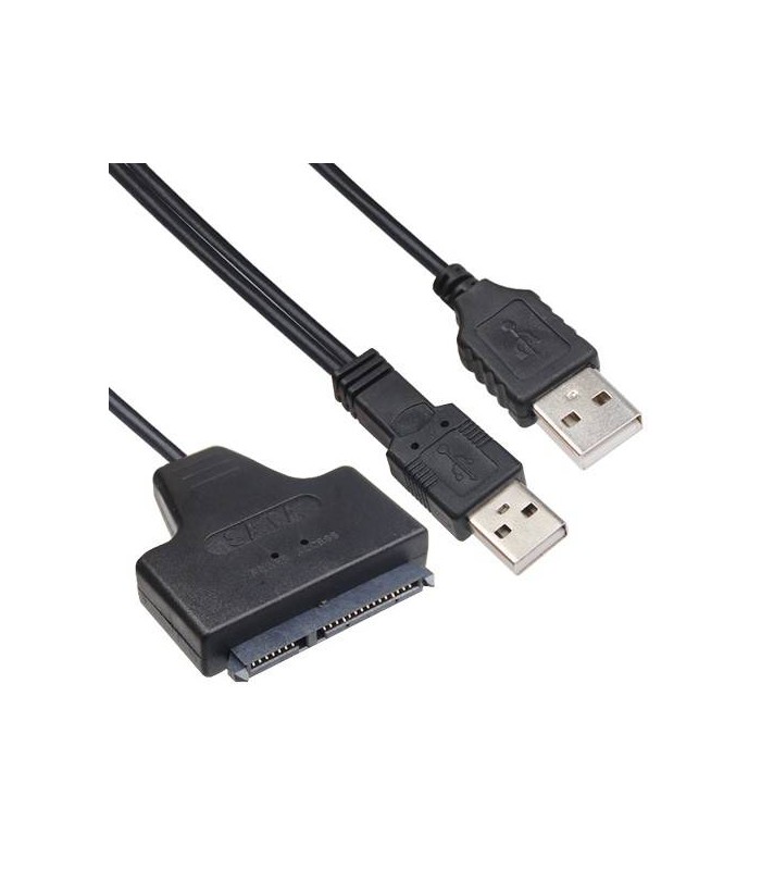 Kabel 2x USB adapter SSD HDD SATA 7+15pin podłącz dysk SSD