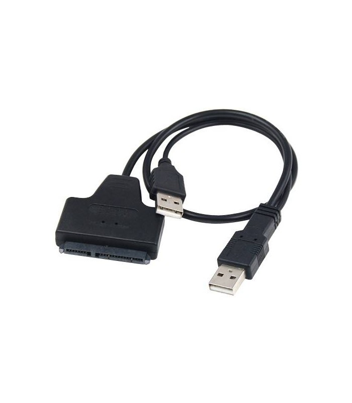 Kabel 2x USB adapter SSD HDD SATA 7+15pin podłącz dysk SSD