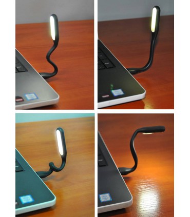 Praktyczna Lampka 6 Led USB elastyczna giętka czarna