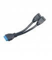 UK19 KABEL 19PIN ŻEŃSKI 2X USB 3.0