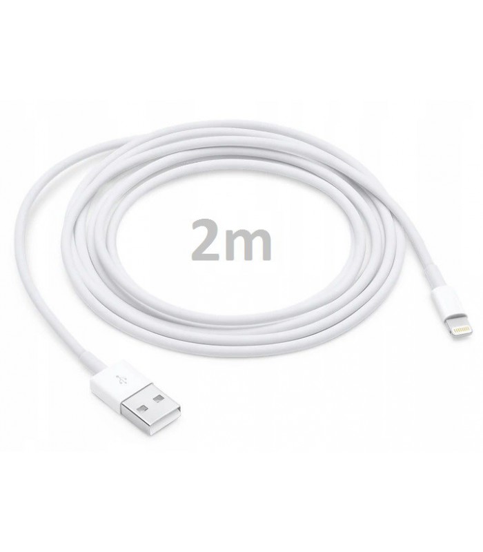 Kabel USB Lightning wszystkie iPhone iPad długi 2m Biały