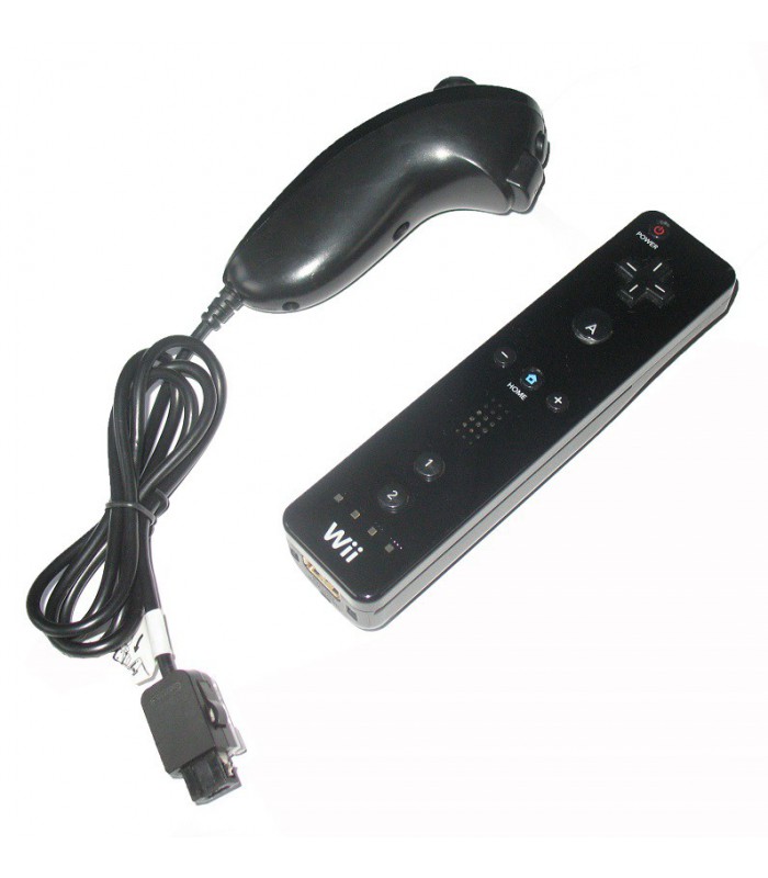 Oryginał Nintendo Kontroler Wii Remote + Nunchuk czarny