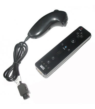 Oryginał Nintendo Kontroler Wii Remote + Nunchuk czarny