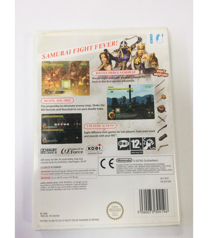 Samurai Warriors Katana Nintendo Wii