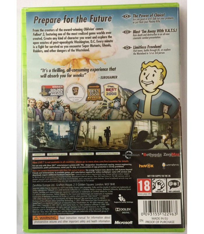 FALLOUT 3 XBOX 360 Nowa