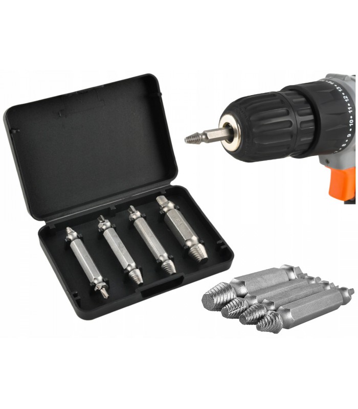 Zestaw Bitów wykrętaki do urwanych śrub 4szt.