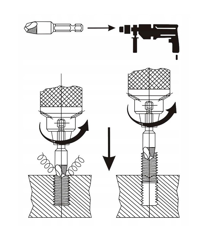 Zestaw Bitów wykrętaki do urwanych śrub 4szt.