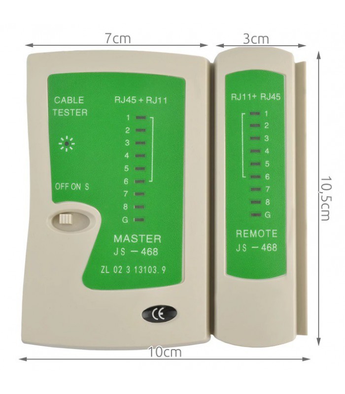 Tester Kabli Sieciowych RJ45 RJ11 Miernik Sieciowy Przewodów LAN