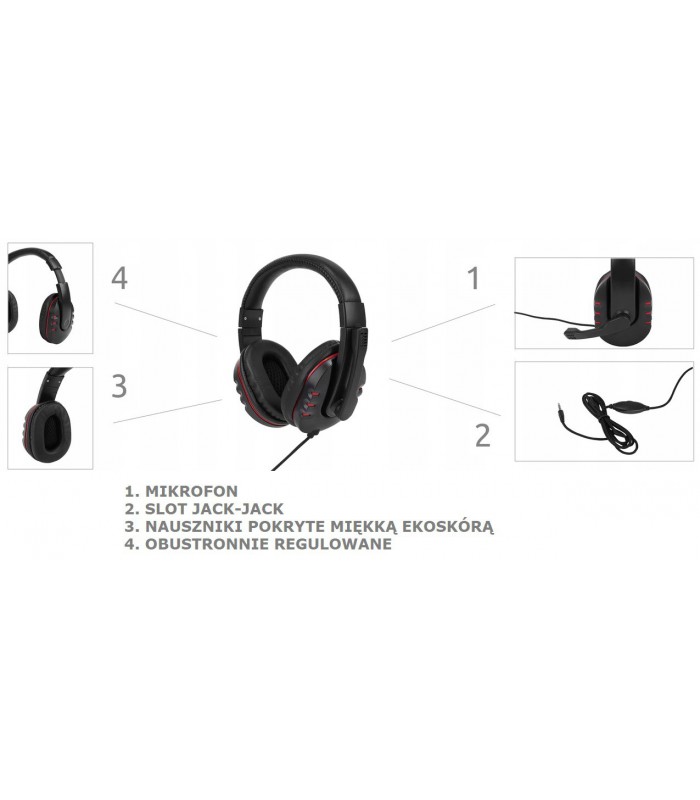 Headset słuchawki z mikrofonem dla Graczy PC PS4