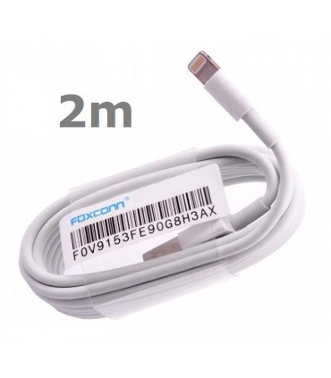 Kabel USB Lightning wszystkie iPhone iPad długi 2m Biały