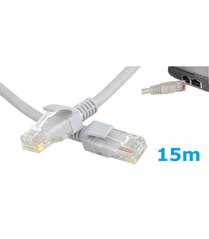 Kabel Sieciowy Lan ethernet skrętka RJ45 UTP 15m Cat5E