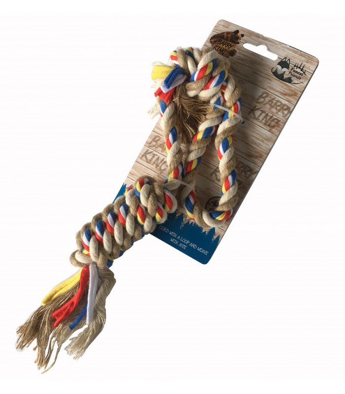 Sznur z pętlą splotem z jutą zabawka dla psa 45cm