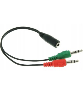 Adapter 2x jack 3,5mm do słuchawek z mikrofonem