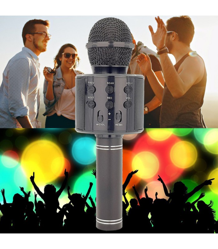 Mikrofon karaoke z głośnikiem Bluetooth 4.0 czarny