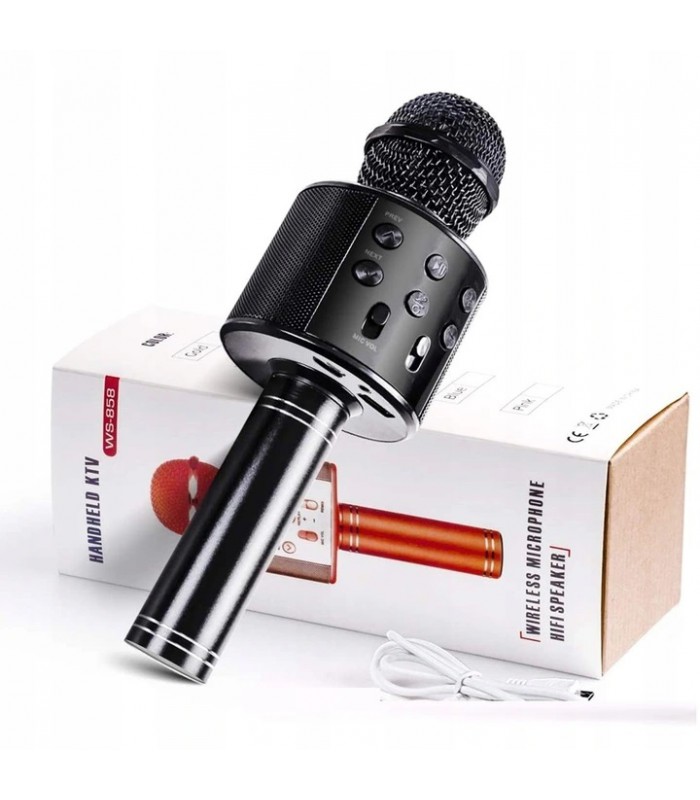 Mikrofon karaoke z głośnikiem Bluetooth 4.0 czarny