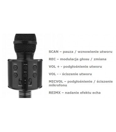 Mikrofon karaoke z głośnikiem Bluetooth 4.0 silver