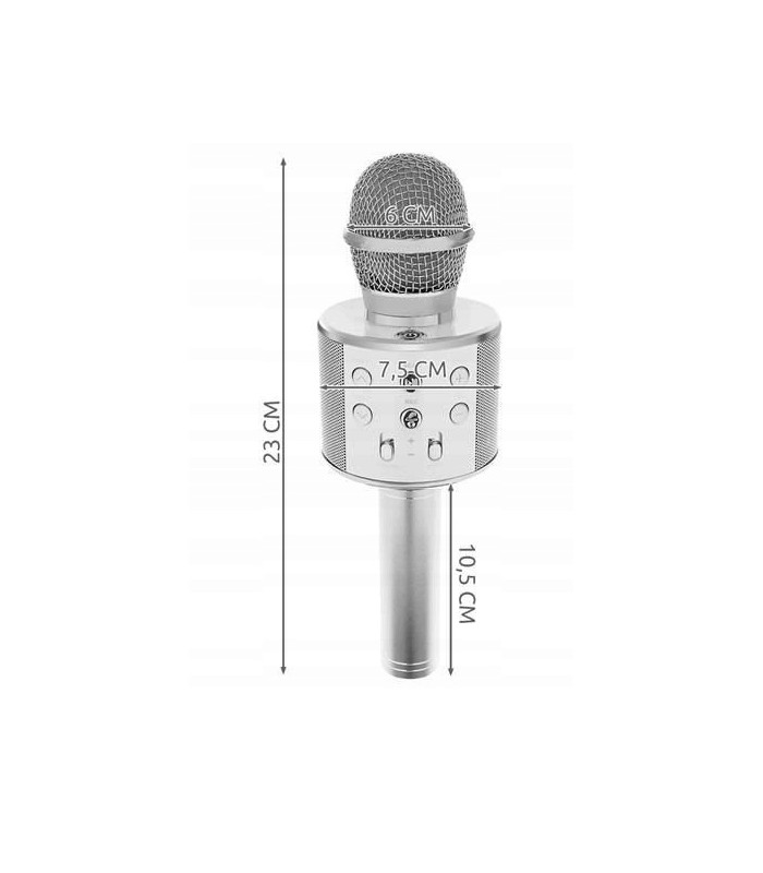 Mikrofon karaoke z głośnikiem Bluetooth 4.0 silver