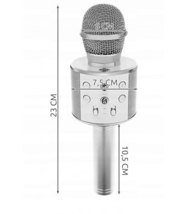 Mikrofon karaoke z głośnikiem Bluetooth 4.0 silver