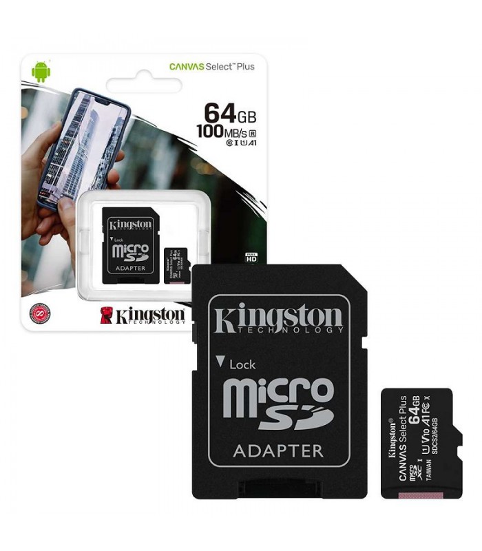 Kingston karta 64GB MicroSD class 10 A1 + Adapter