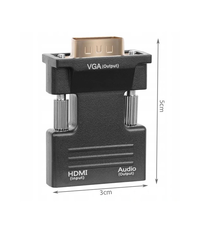 Konwerter HDMI do VGA + Audio Wtyk HDMI - Gniazdo VGA D-SUB