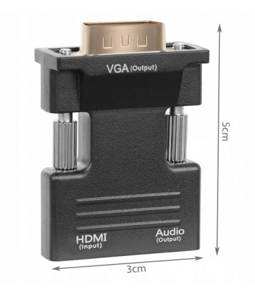 Konwerter HDMI do VGA + Audio Wtyk HDMI - Gniazdo VGA D-SUB