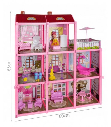 Duży domek dla Lalek willa dodatki mebelki lalka