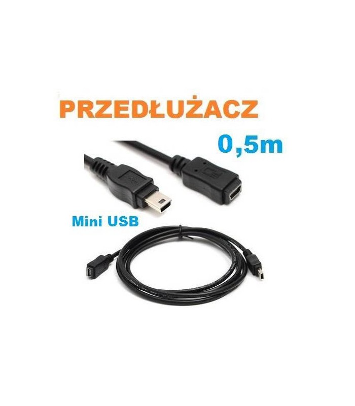 Kabel przedłużacz miniUSB na mini USB 0,5m
