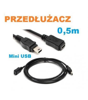 Kabel przedłużacz miniUSB na mini USB 0,5m