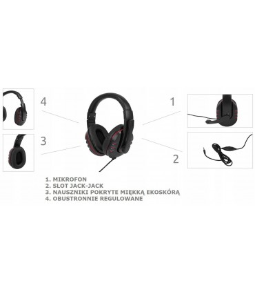 Headset słuchawki z mikrofonem dla Graczy PC PS4
