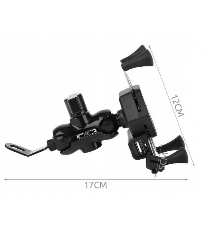 Uchwyt 3D na Telefon GPS z ładowarką USB na Motor Skuter