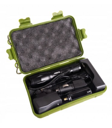 Latarka XML-06 Taktyczna Creed + 2 ładowarki Etui