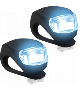 Lampki rowerowe LED silikonowe czarne 2szt.