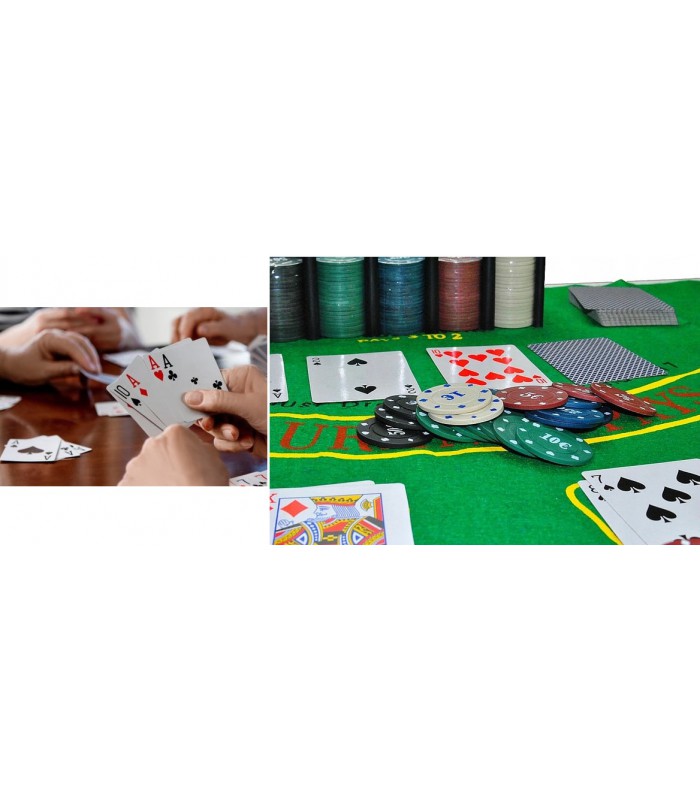 Zestaw Poker Texas Karty Mata Żetony 200szt