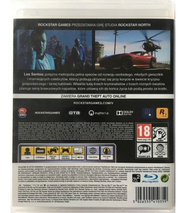 GTA 5 Grand Theft Auto V PL PS3