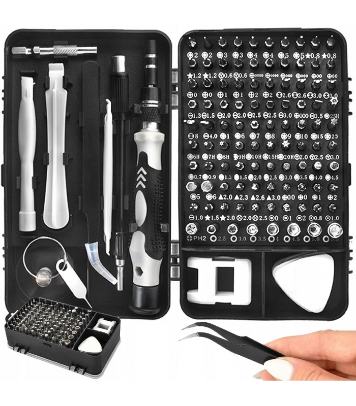 Zestaw narzędzi precyzyjnych śrubokręty Imbus Torx 110el kostki otwieraki