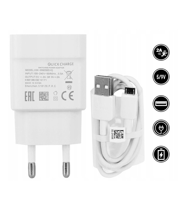 Ładowarka Fast 2A HW-059200EHQ + Kabel MicroUsb 1m