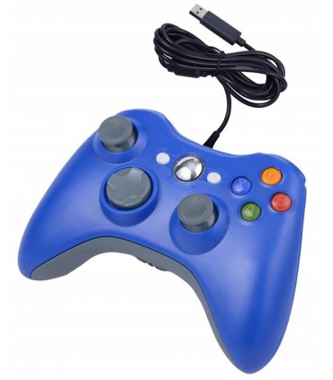 Pad PC XBOX 360 przewodowy kontroler USB Blue