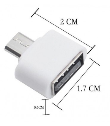 Adapter micro USB na OTG Host USB biały