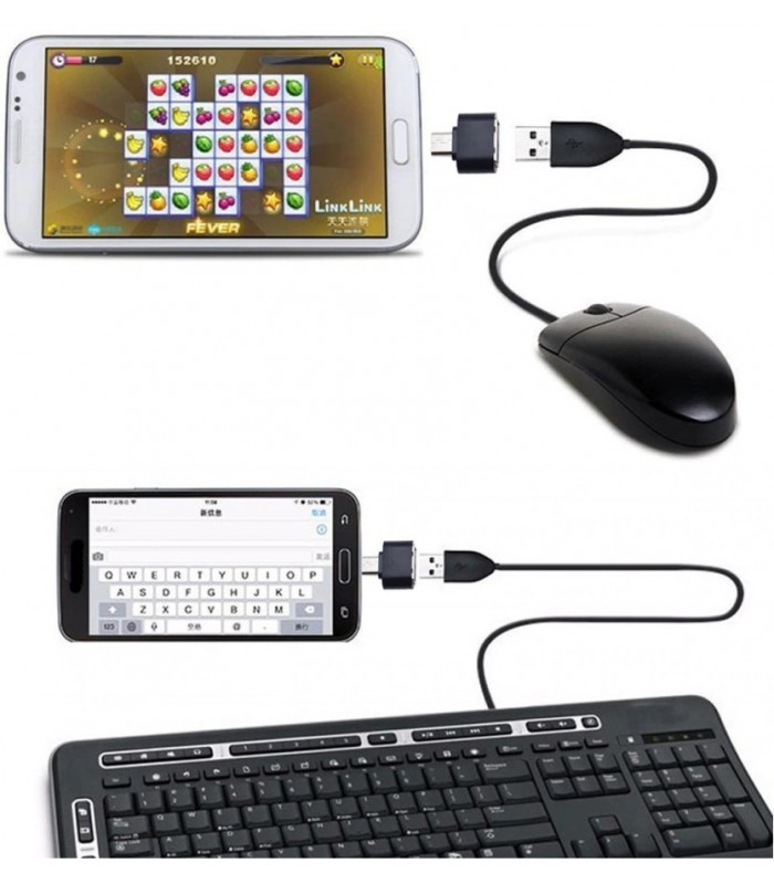 Adapter micro USB na OTG Host USB biały