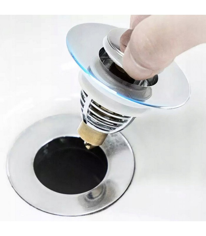 Stalowy Korek do umywalki prysznica klik-klak 62mm