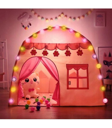 Namiot dla dzieci DOMEK do domu ogrodu Lampki LED
