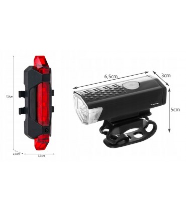 Lampka rowerowa LED Oświetlenie rower Przód Tył 