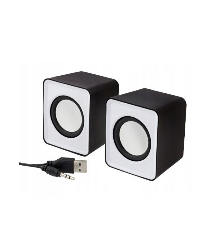 Głośniki mini 2x3W stereo USB PC Laptop Białe