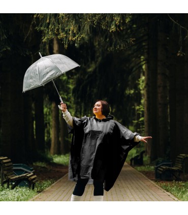 Peleryna Płaszcz przeciwdeszczowy Ponczo Czarne