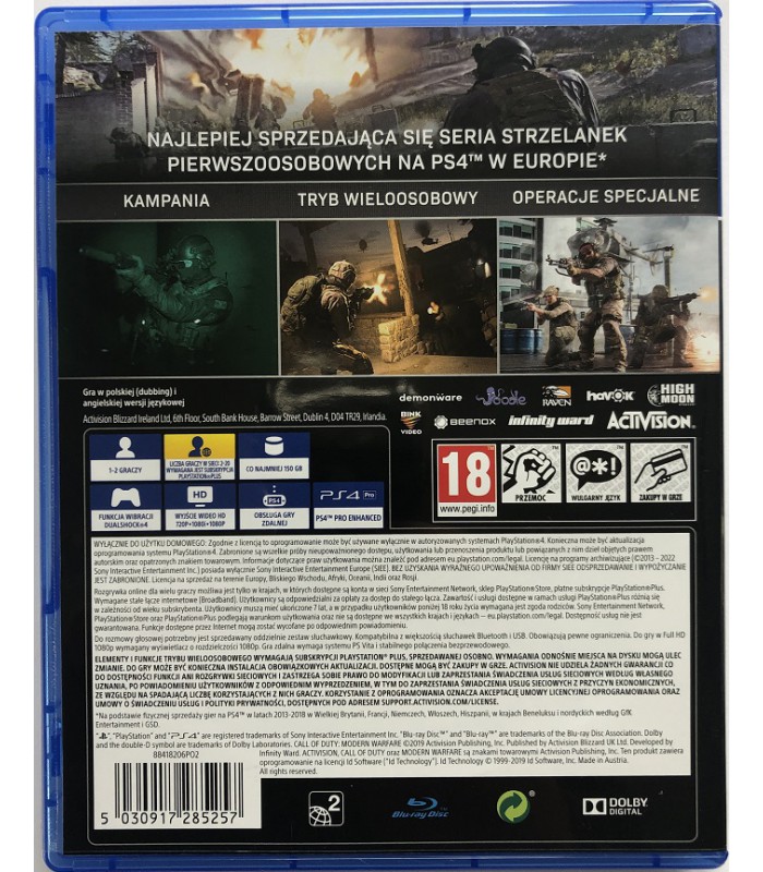 Call of Duty Modern Warfare PS4 PL