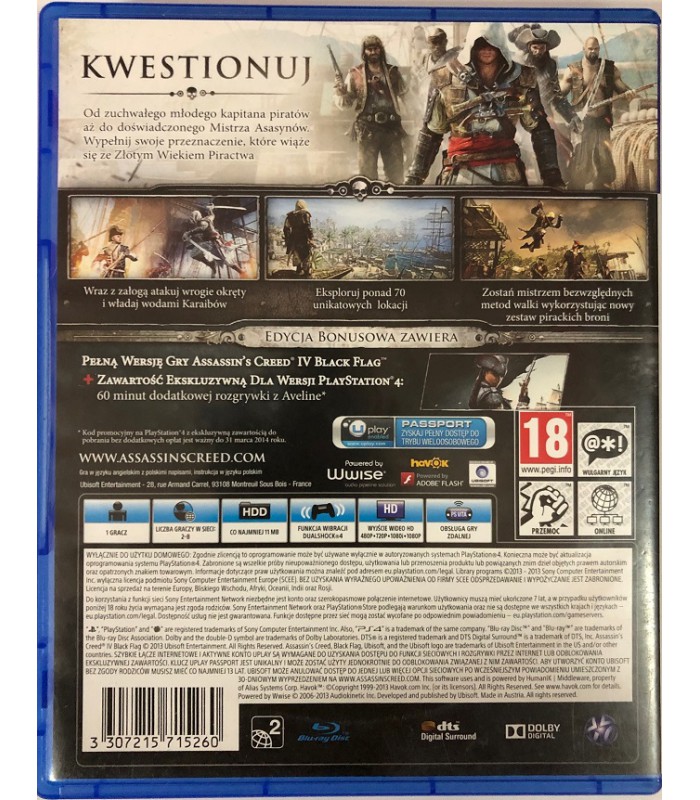 Assassins Creed IV Black Flag PS4 PL