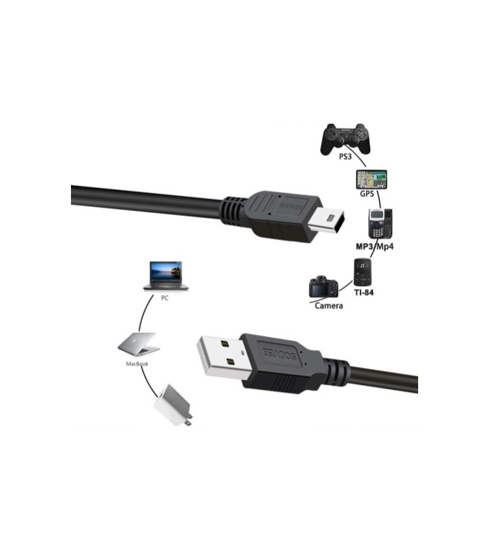 Kabel mini USB czarny 1m Kamera Pad PS3 Move