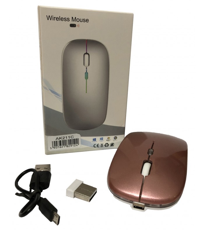 Bezprzewodowa Mysz bez baterii Piękna Rose Gold