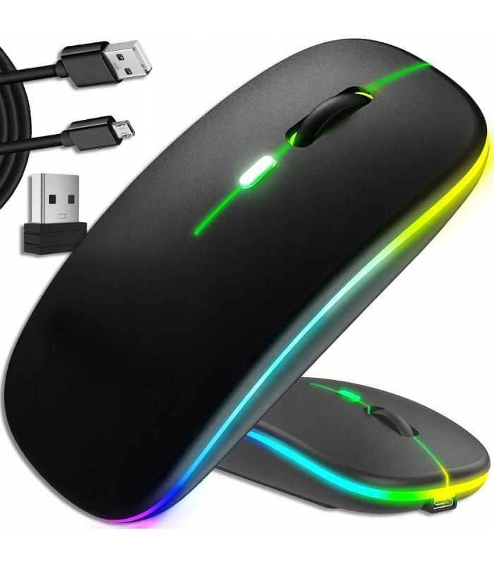 Mysz bezprzewodowa Slim Optyczna Led bez baterii