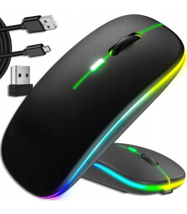 Mysz bezprzewodowa Slim Optyczna Led bez baterii